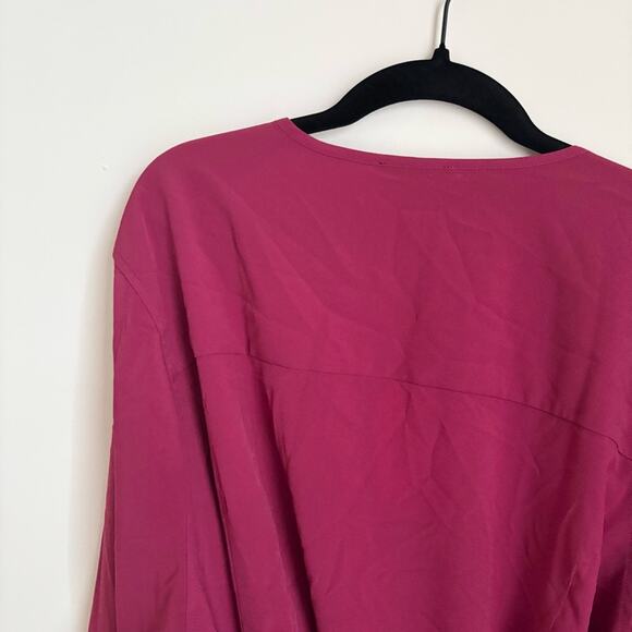 Universal Standard NWT Rivers True Wrap Top V-Neck Long Sleeve Blouse Workwear - Picture 6 of 7